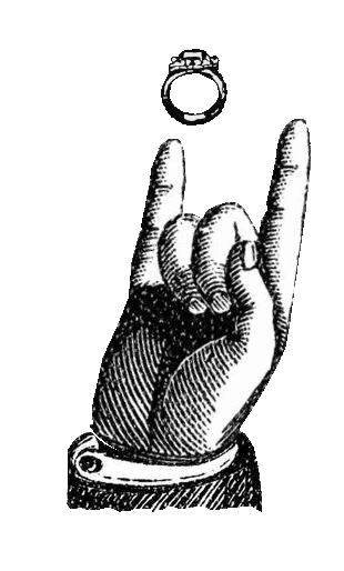 a hand doing the 'horns' gesture